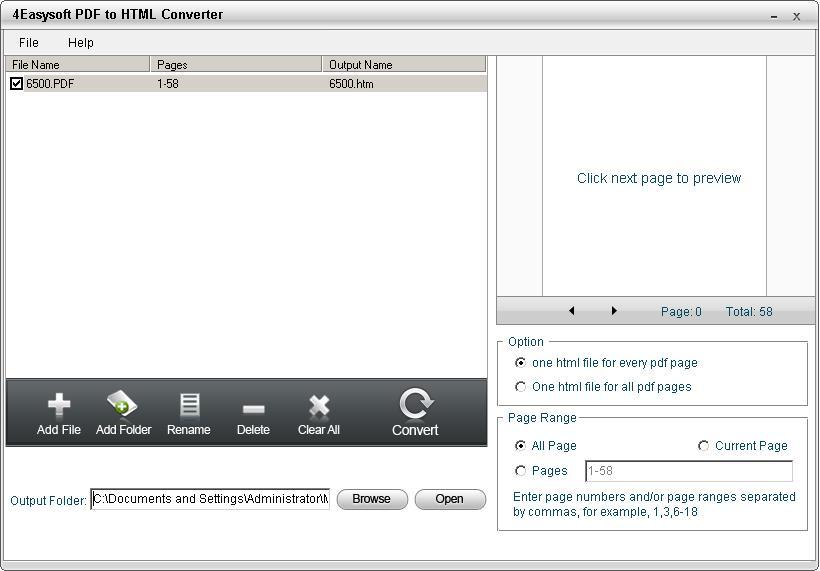 4Easysoft PDF to HTML Converter