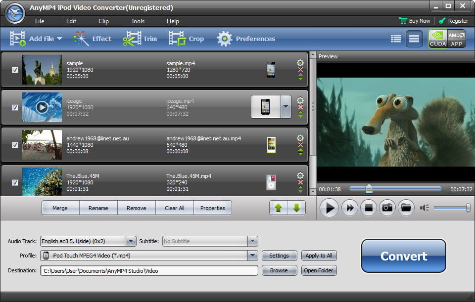 AnyMP4 iPod Video Converter