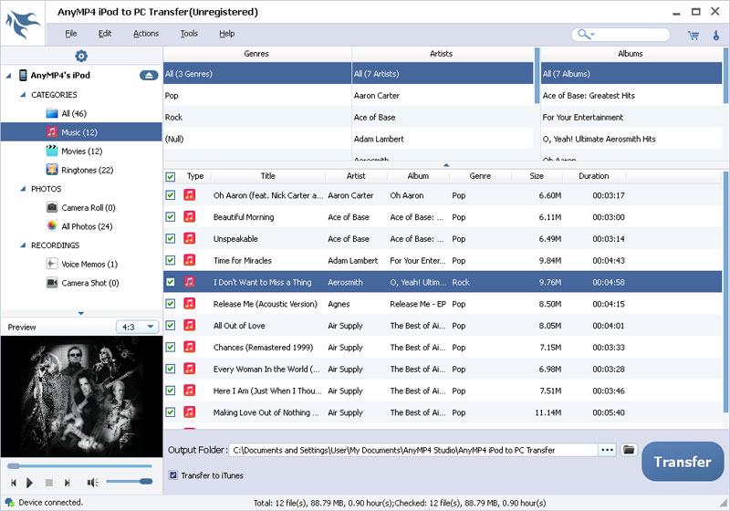 AnyMP4 iPod to PC Transfer