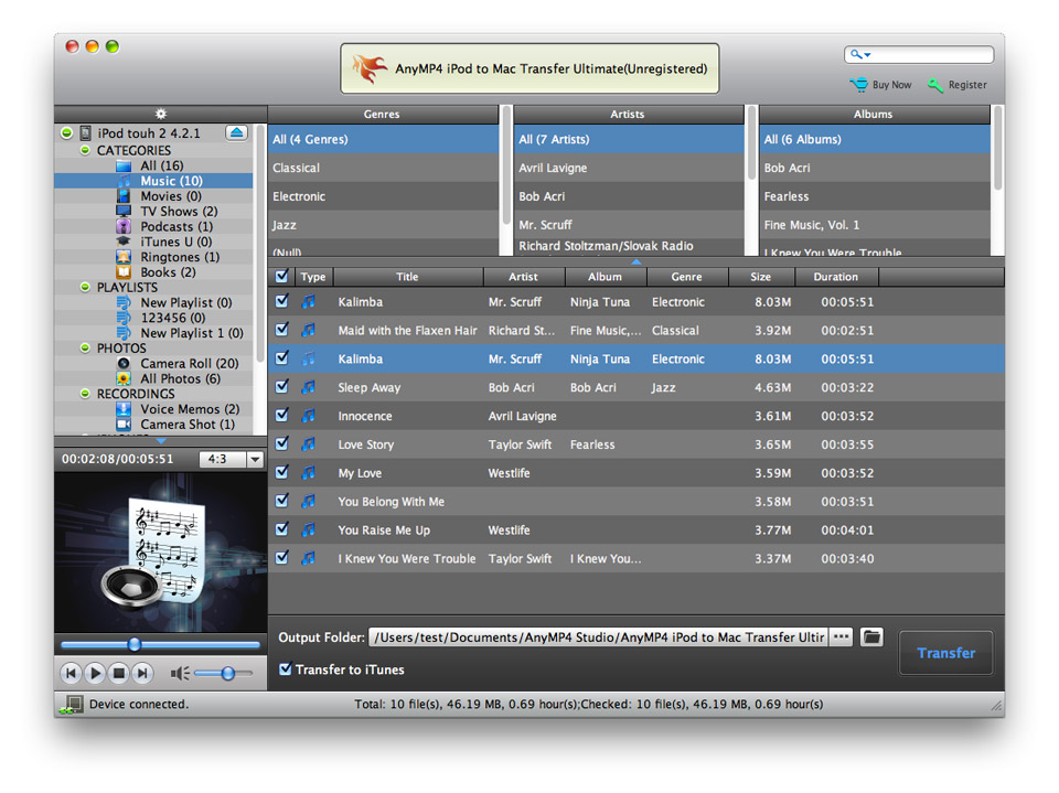 AnyMP4 iPod to Mac Transfer Ultimate