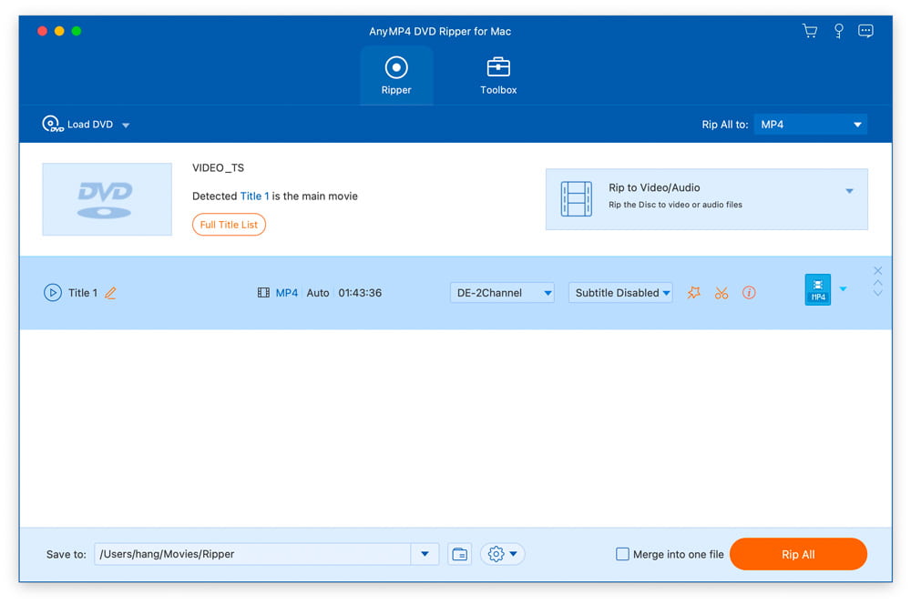AnyMP4 DVD Ripper for Mac