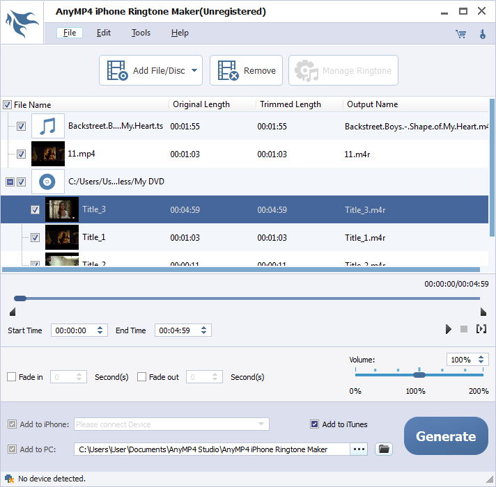 AnyMP4 iPhone Ringtone Maker
