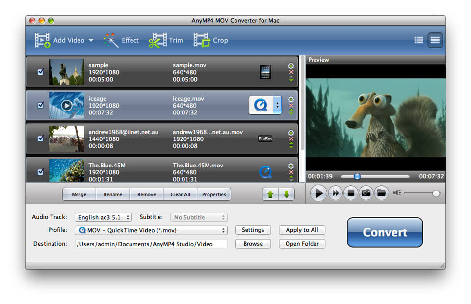 AnyMP4 MOV Converter for Mac