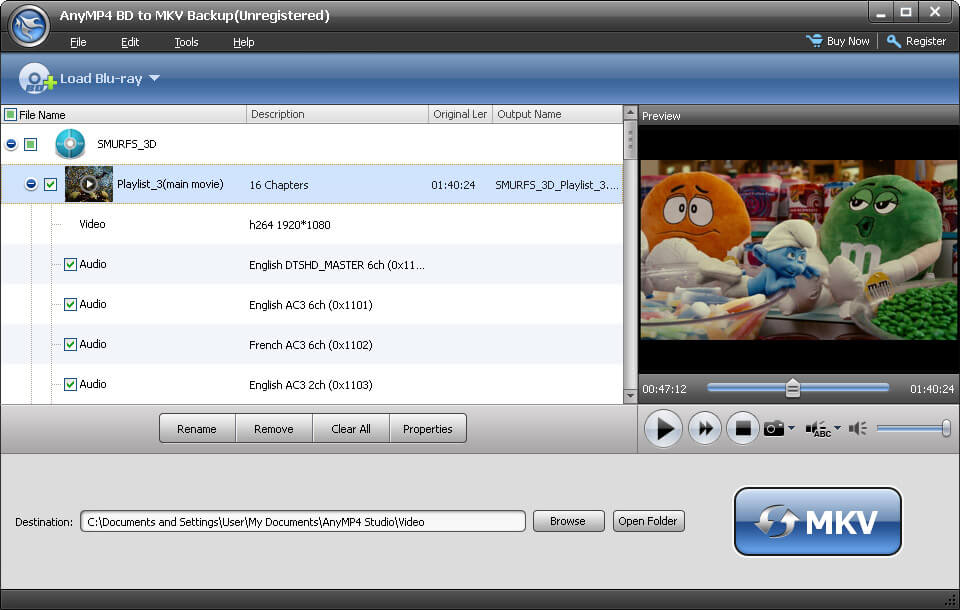 AnyMP4 BD to MKV Backup