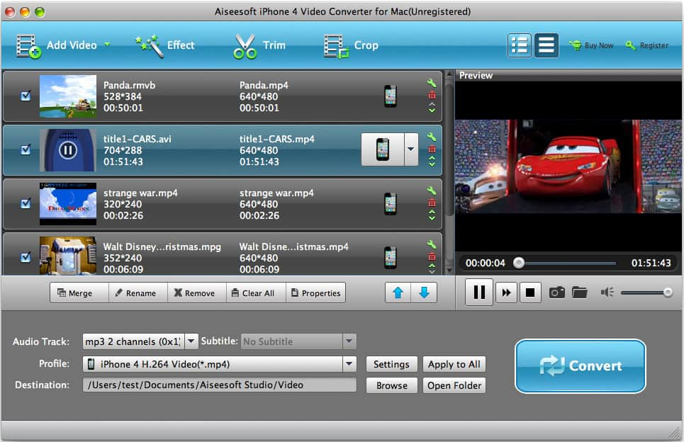 Aiseesoft Mac iPhone 4 Video Converter