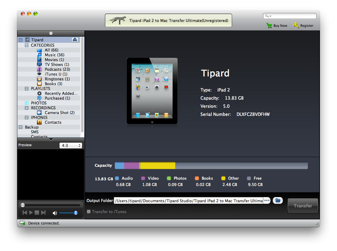 Tipard iPad 2 to Mac Transfer Ultimate