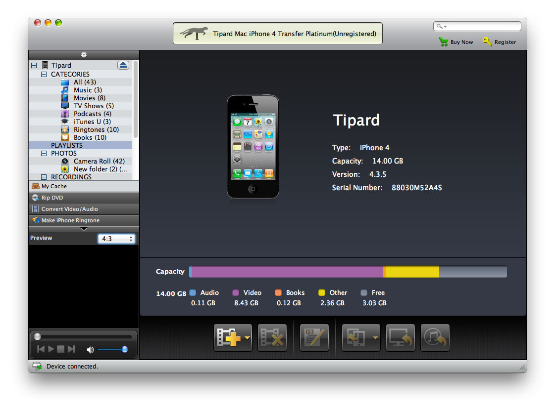 Tipard Mac iPhone 4 Transfer Platinum