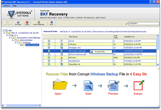 Repair MS Backup File