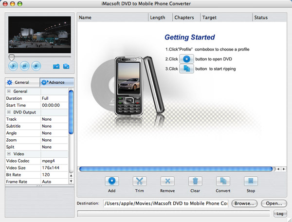 iMacsoft DVD to Mobile Phone Converter for Mac