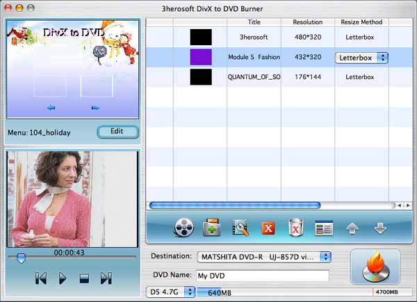 3herosoft DivX to DVD Burner for Mac