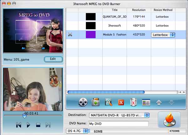 3herosoft MPEG to DVD Burner for Mac