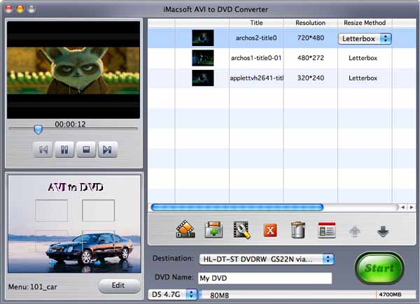 iMacsoft AVI to DVD Converter for Mac