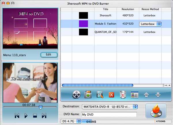 3herosoft MP4 to DVD Burner for Mac