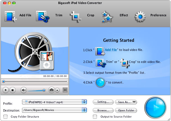 Bigasoft iPod Video Converter for Mac