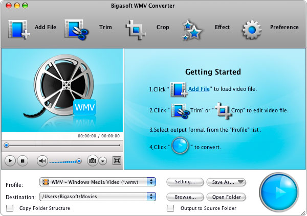 Bigasoft WMV Converter for Mac