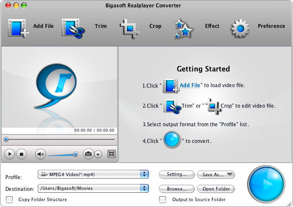 Bigasoft RealPlayer Converter for Mac