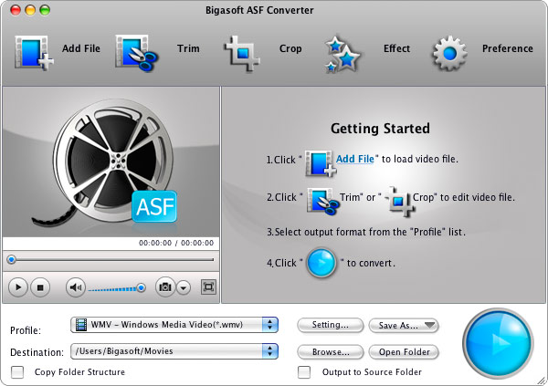 Bigasoft ASF Converter for Mac