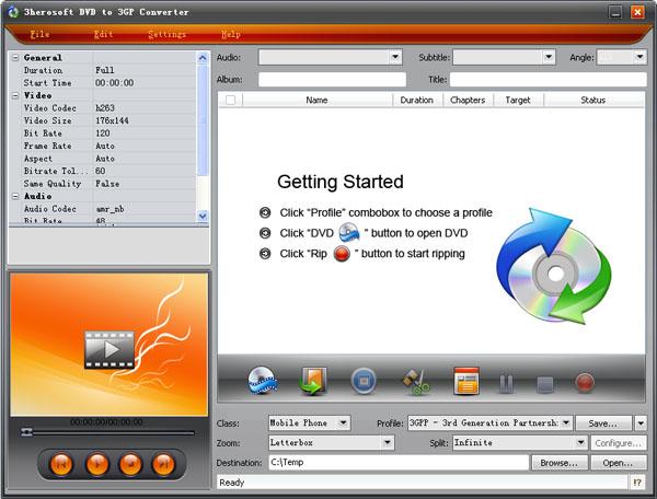 3herosoft DVD to 3GP Converter
