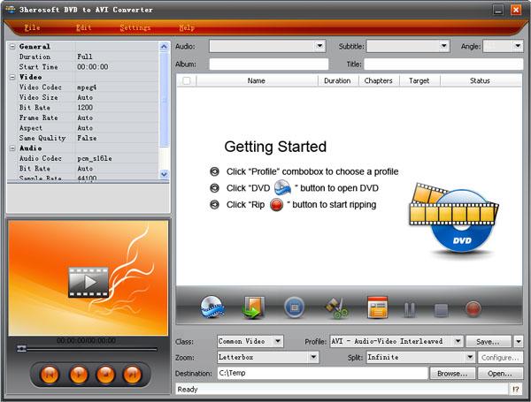 3herosoft DVD to AVI Converter
