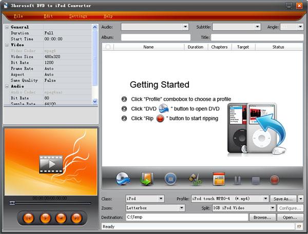 3herosoft DVD to iPod Converter