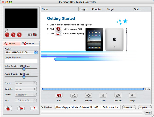 3herosoft DVD to iPad Converter for Mac