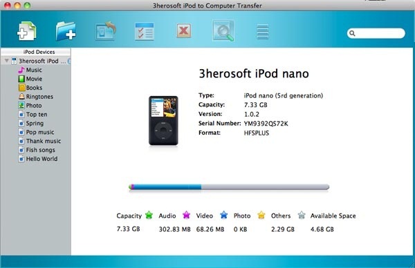 3herosoft iPod to Computer Transfer for Mac