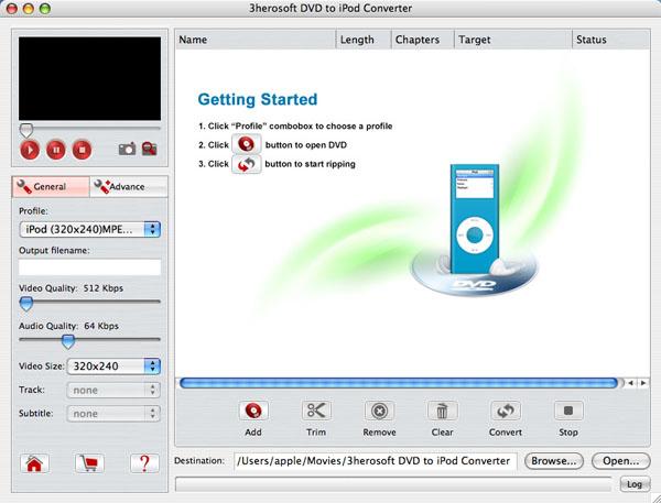 3herosoft DVD to iPod Converter for Mac