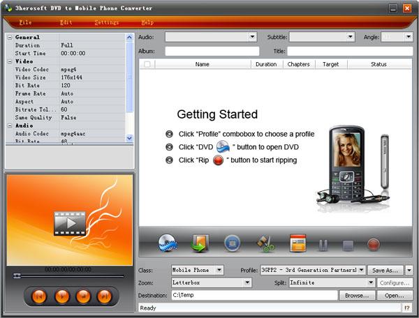 3herosoft DVD to Mobile Phone Converter