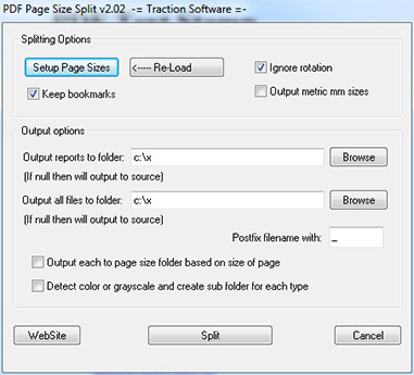 PDF Page Size Split