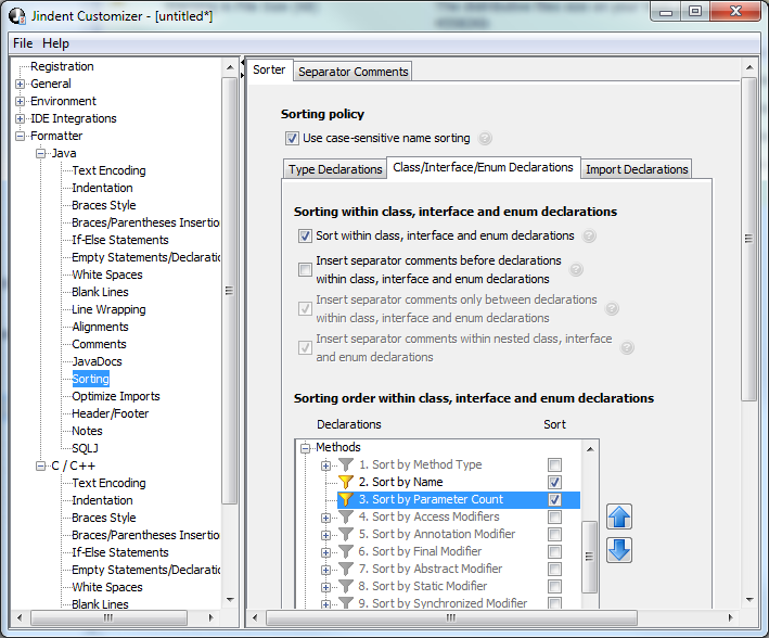 Jindent Code Formatter for Java/C/C++