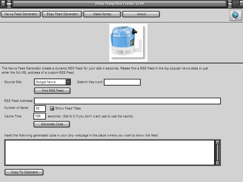 Utility Pump  RSS Feed Software