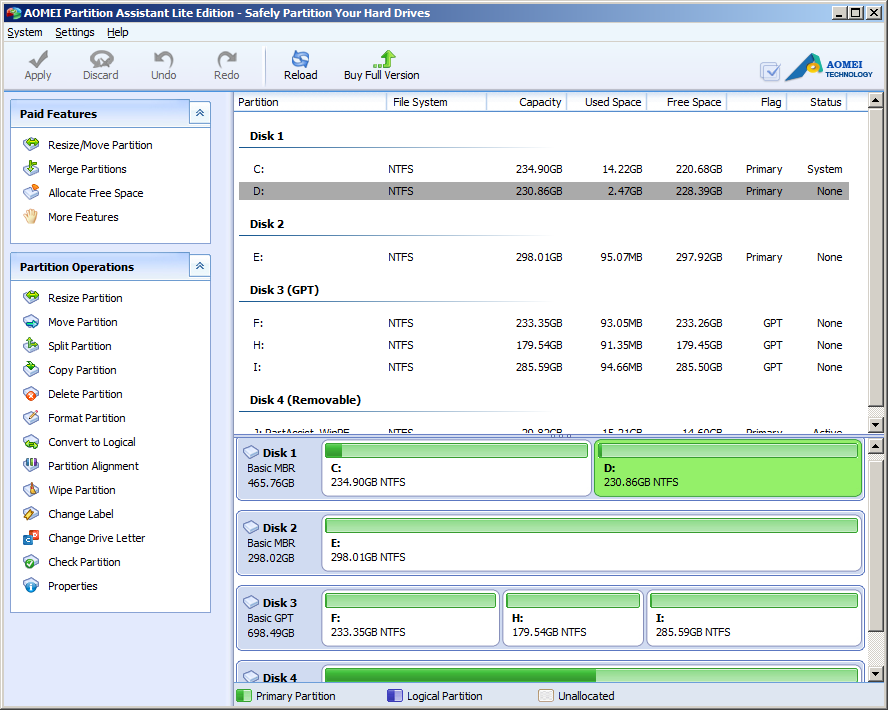 AOMEI Partition Assistant Lite Edition