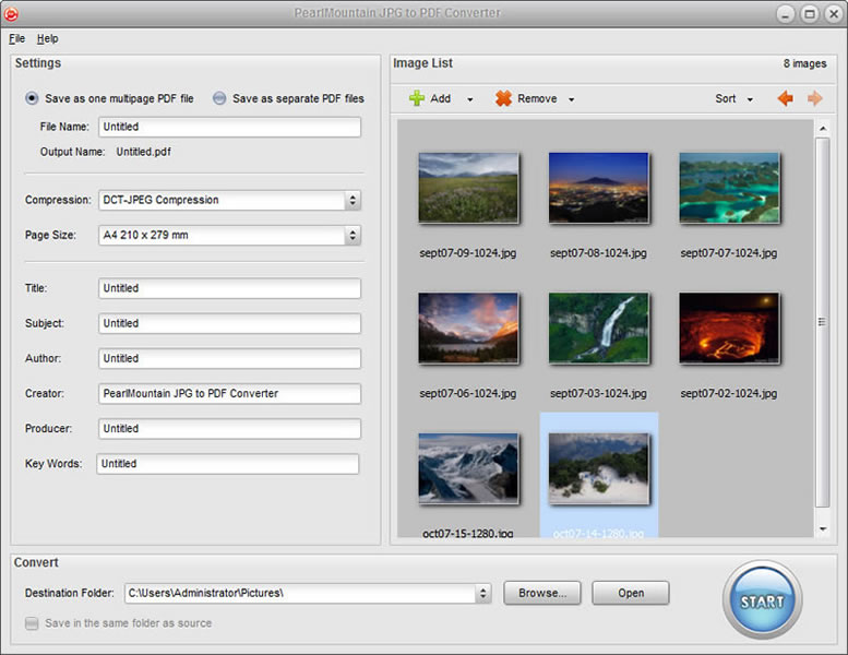 PearlMountain JPG to PDF Converter