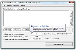 Buy File Splitter to split or separate two or seve