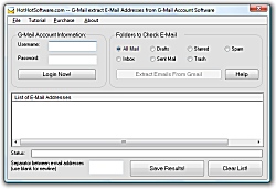 Buy GMail Extract e-mail addresses from G-Mail Acc