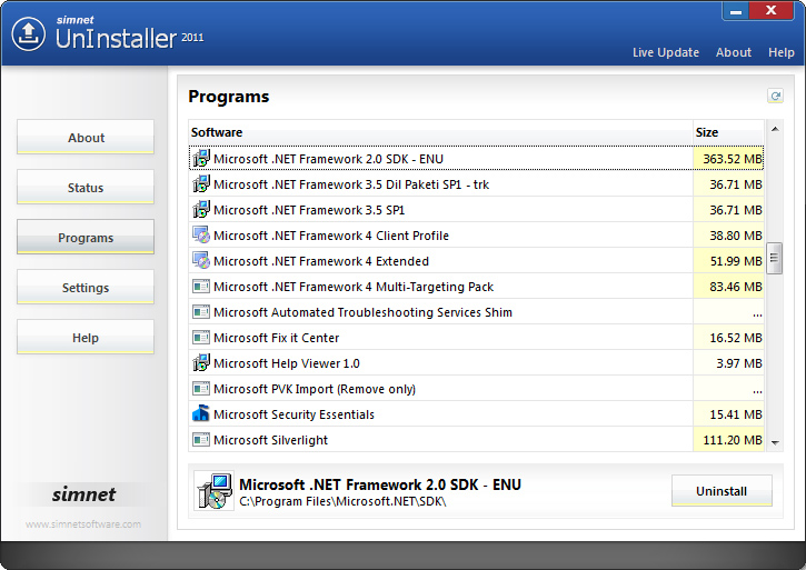 Simnet UnInstaller 2011