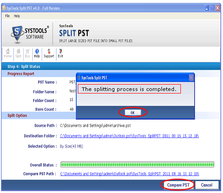 Split PST Software