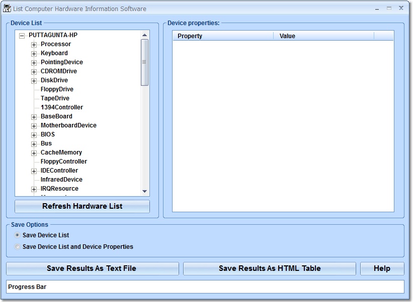 List Computer Hardware Information Software