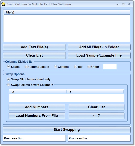 Swap Columns In Multiple Text Files Software