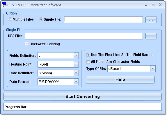 CSV To DBF Converter Software