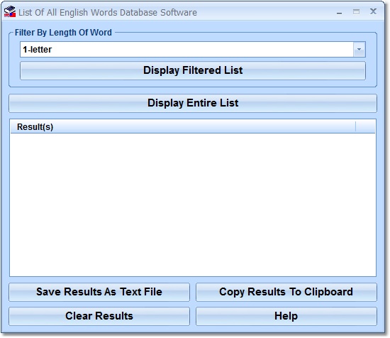 List Of All English Words Database Software