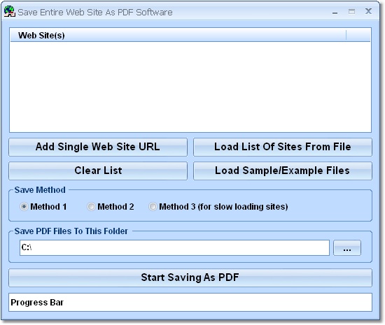 Save Entire Web Site As PDF Software