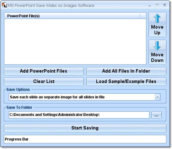 MS PowerPoint Save Slides As Images Software