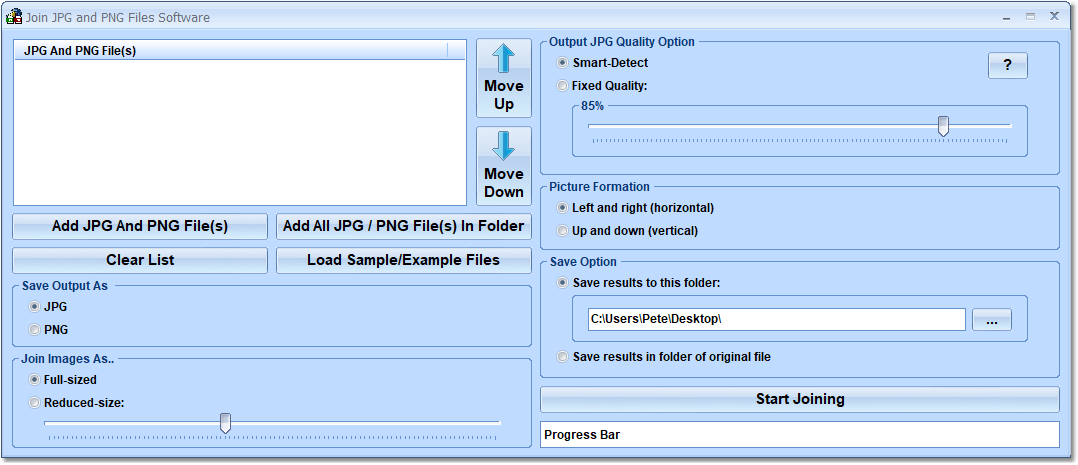 Join JPG and PNG Files Software