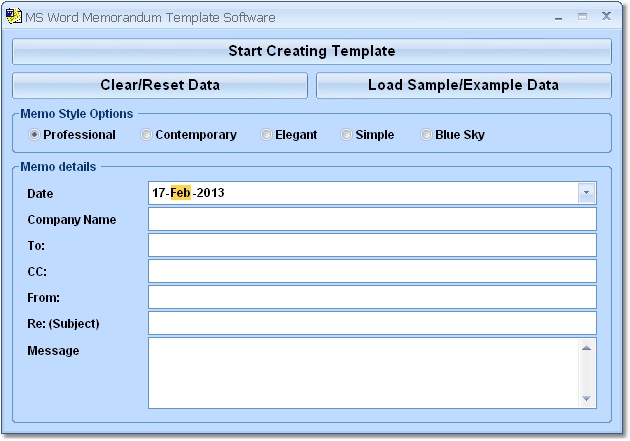 MS Word Memorandum Template Software