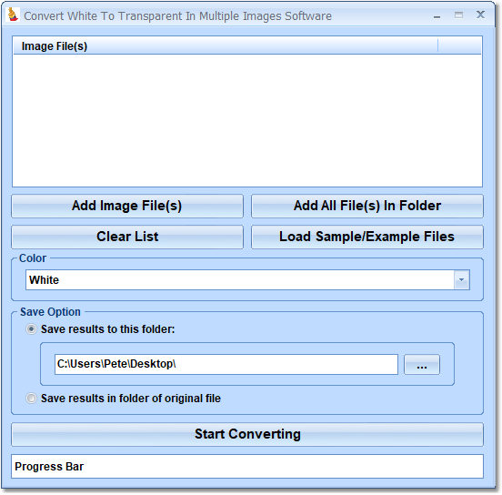 Convert White To Transparent In Multiple Images So