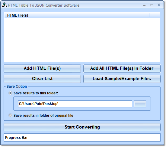 HTML Table To JSON Converter Software