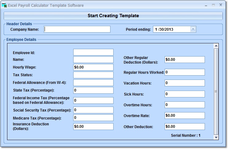 Excel Payroll Calculator Template Software