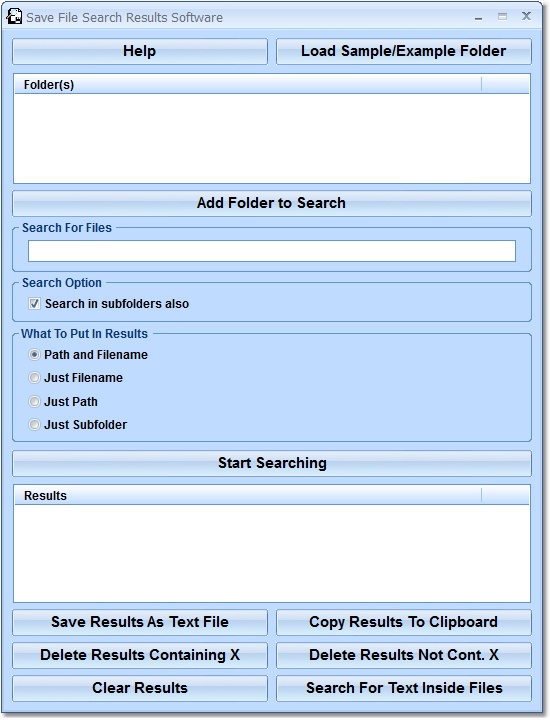 Save File Search Results Software