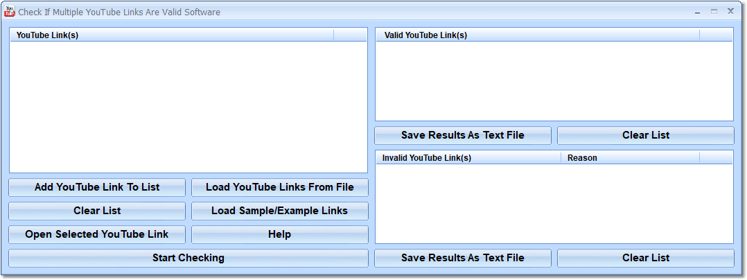 Check If Multiple YouTube Links Are Valid Software